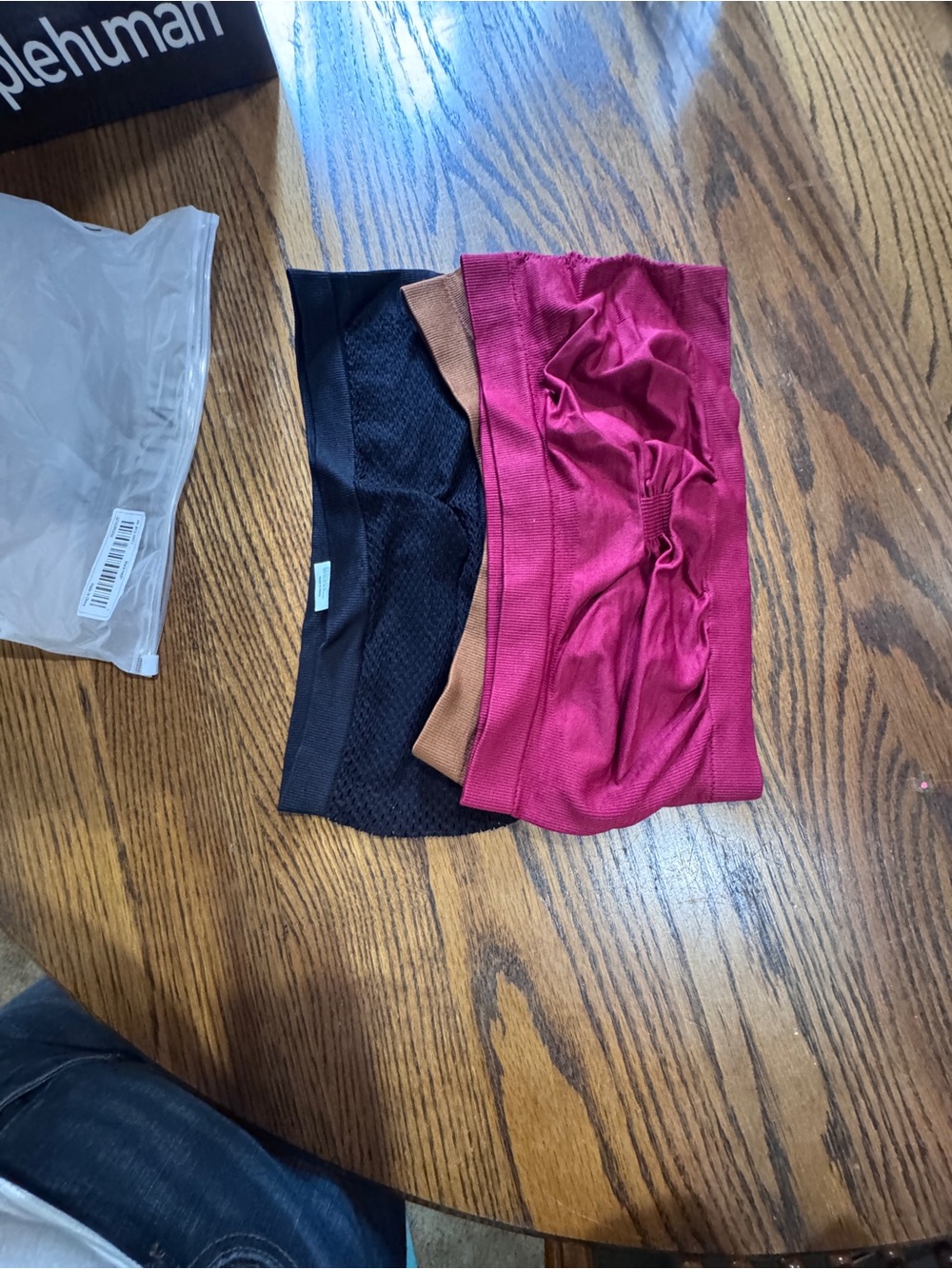 Seamless Bandeau Trio in Black, Brown & Pink — Lightweight Comfort